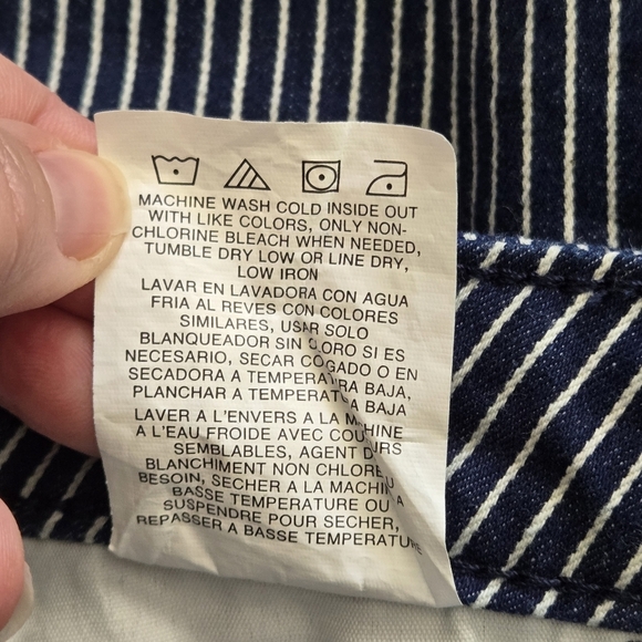 Lee Womens 18 Medium Blue Striped Shorts - Picture 15 of 15